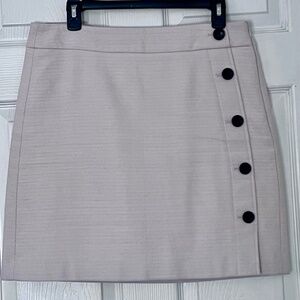 Ann Taylor Textured Button Front Skirt, Tan, Size 10
